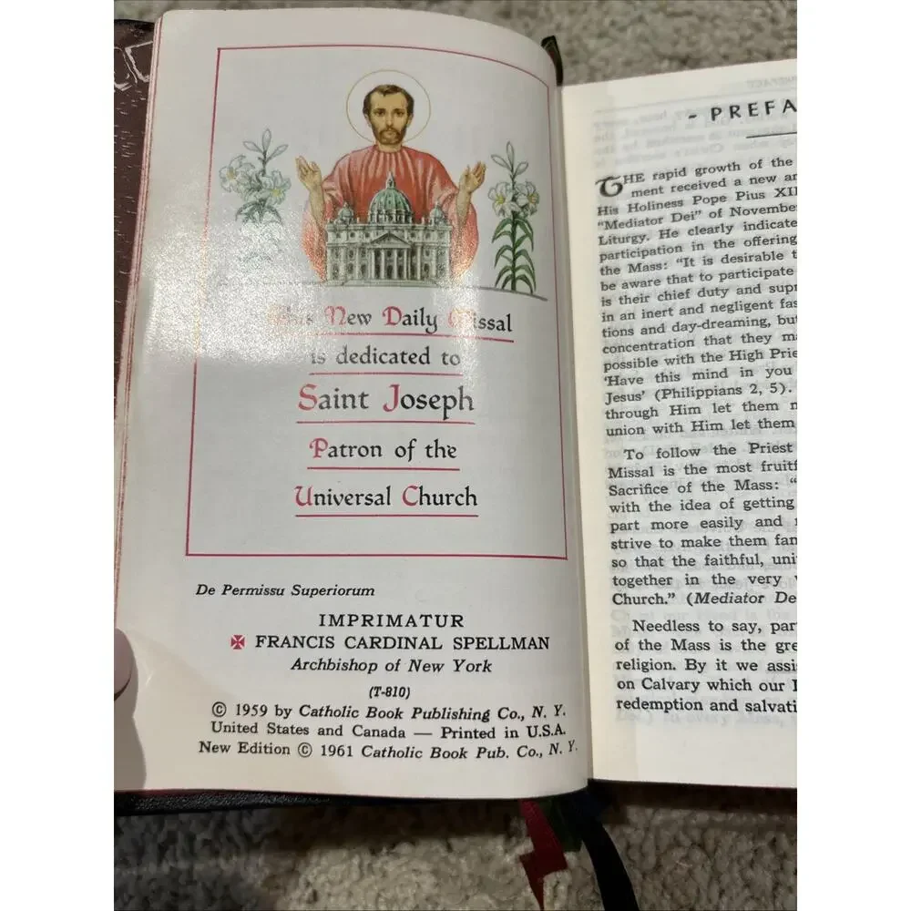 Vintage 1959 St Joseph Daily Missal Confraternity Version Catholic F26